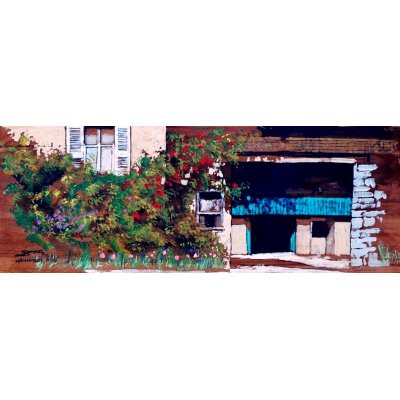 MIXED MEDIA MASSIMO LOMI " NATURALMENTE VERDE " dimensioni L 72 x H 36 cm.