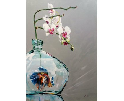 OLIO SU TELA IRMA SERVODIO 'IL CORAGGIO DI LOTTARE' dimensioni L 50 x H 70 cm.