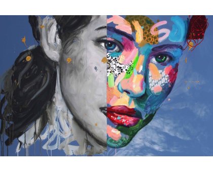 MIXED MEDIA ANTONIO MURGIA " BECOMING " size L 120 x H 80 cm. (diptych)