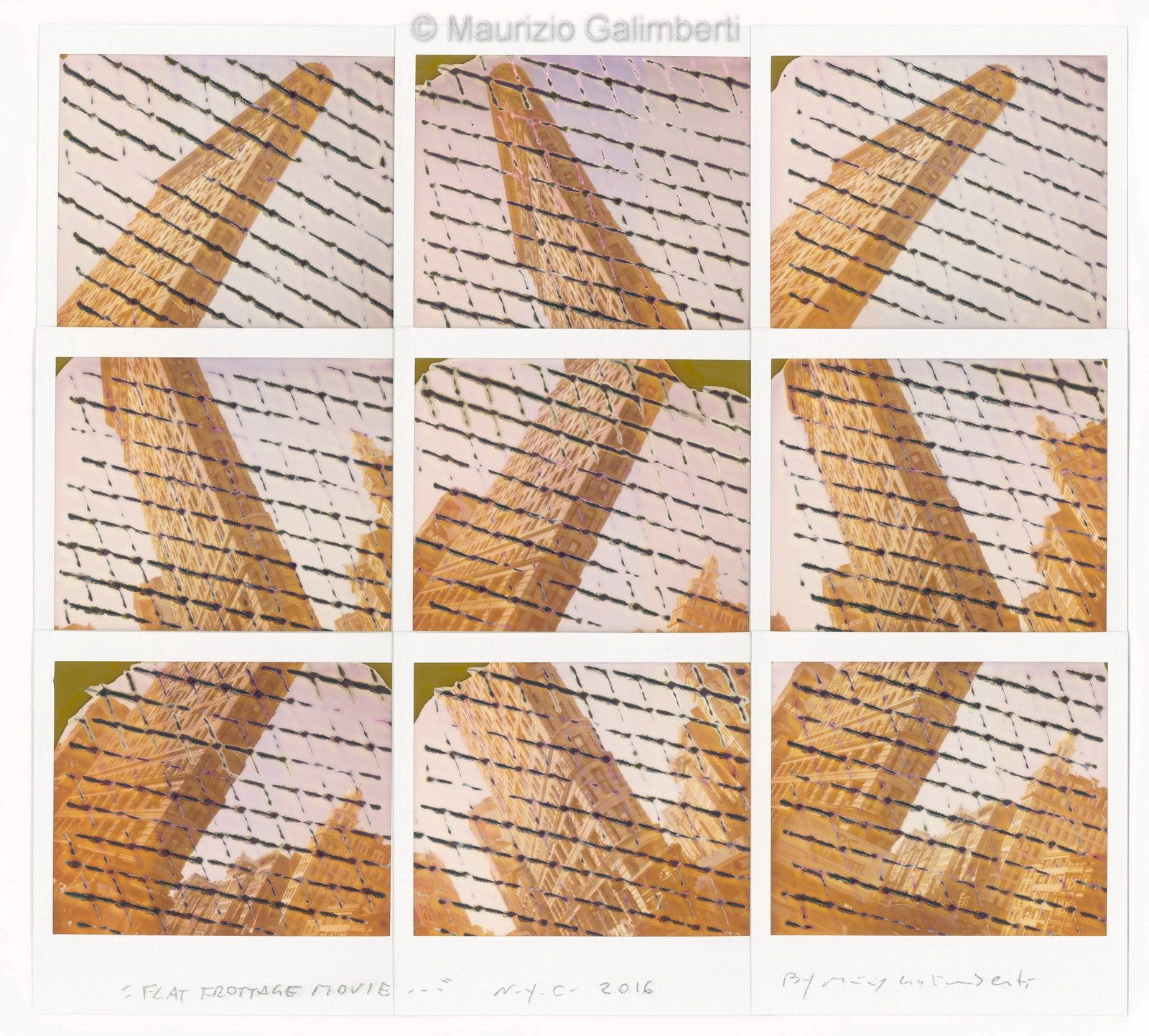 VINTAGE POLAROD MAURIZIO GALIMBERTI 'FLAT FROTTAGE MOVIE' dimensioni cm 53x50