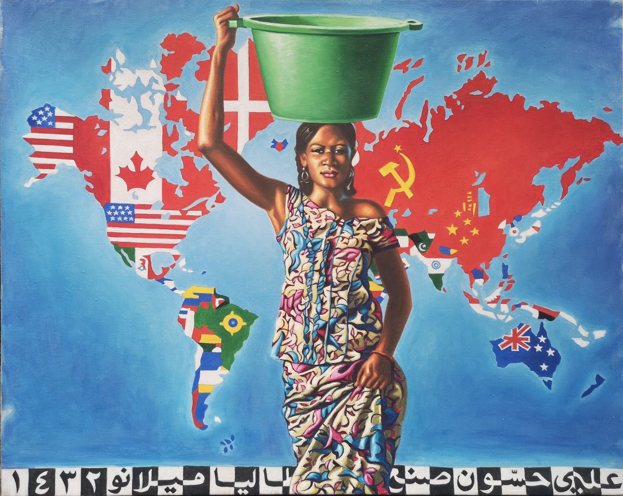 OIL ON CANVAS  ALI HASSOUN " MADE IN ITALY "  size  L 60 x H 75 cm.