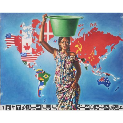 OLIO SU TELA ALI HASSOUN " MADE IN ITALY " dimensioni L 60 x H 75 cm.