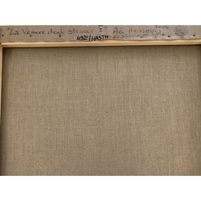 OLIO SU TELA ALI HASSOUN " LA VENERE DEGLI STRACCI 1 " dimensioni L 75 x H 60 cm.