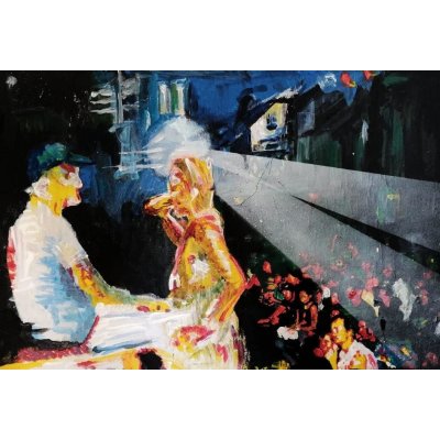 MIXED MEDIA SU TELA GIACOMO RUFFA ' SVEN VATH ' dimensioni L 100 x H 70 cm.