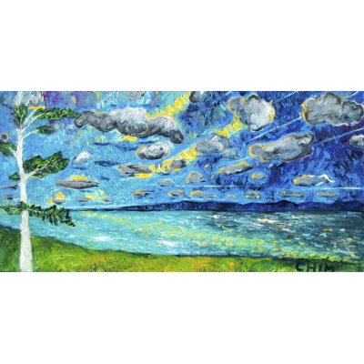 OLIO SU TELA CHIARA MAGNI ' BEFORE THE STORM ' dimensioni L 120 x H 60 cm.