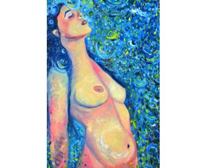 OIL ON CANVAS CHIARA MAGNI " LUNA " size L 100 x H 70 cm.