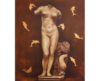 MIXED MEDIA FABIO PERLA " VENUS AUTEM CIRENE " size L 90 x H 100 cm.