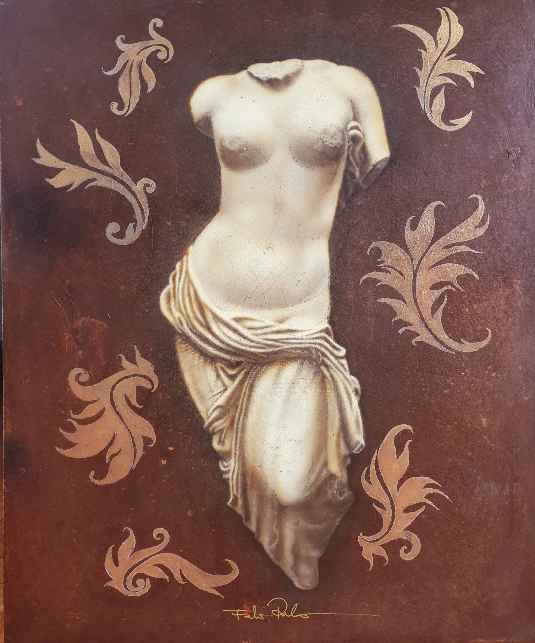 MIXED MEDIA FABIO PERLA  " SOMNIUM VENEREM "  dimensioni L 50 x H 60 cm.