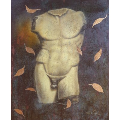 MIXED MEDIA FABIO PERLA ' ROMANUS ' dimensioni L 50 x H 60 cm.