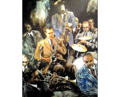 OIL ON CANVAS WALTER MARIN " SEZIONE FIATI " size L 100 x H 140 cm.