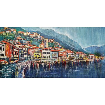 OLIO A SPATOLA ANTONIO CAPOFERRI ' TAVERNOLA ' dimensioni L 160 x H 80 cm.