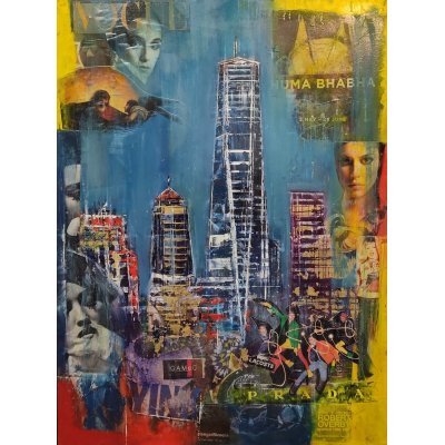 MIXED MEDIA ANTONIO CAPOFERRI ' NEW YORK 2 ' dimensioni L 60 x H 80 cm.