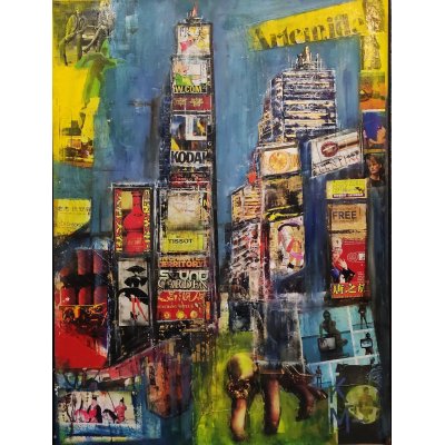 MIXED MEDIA ANTONIO CAPOFERRI ' NEW YORK 4 ' dimensioni L 60 X H 80 cm.