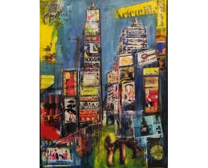 MIXED MEDIA ANTONIO CAPOFERRI ' NEW YORK 4 ' dimensioni L 60 X H 80 cm.