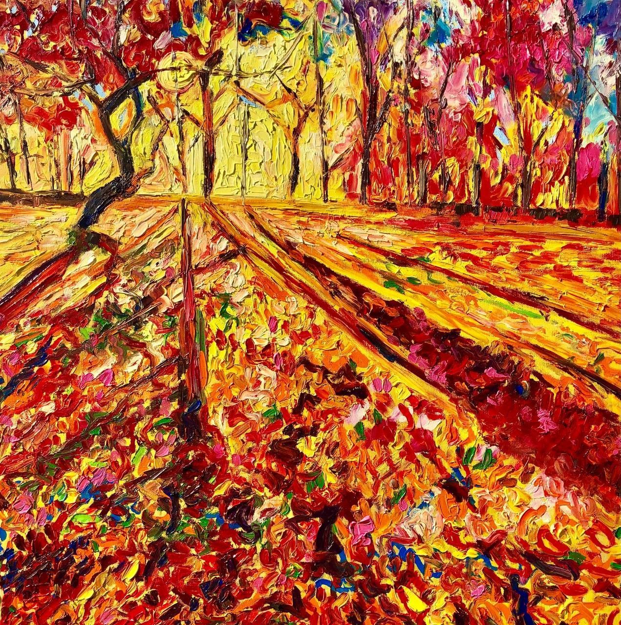 OLIO SU TELA CHIARA MAGNI ' CAMOUFLAGE '  dimensioni L 70 x H 70 cm.