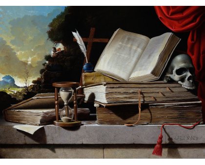 OIL ON CANVAS AURELIO BRUNI ' EREMO DI S. GIROLAMO ' size L 80 x H 60 cm.