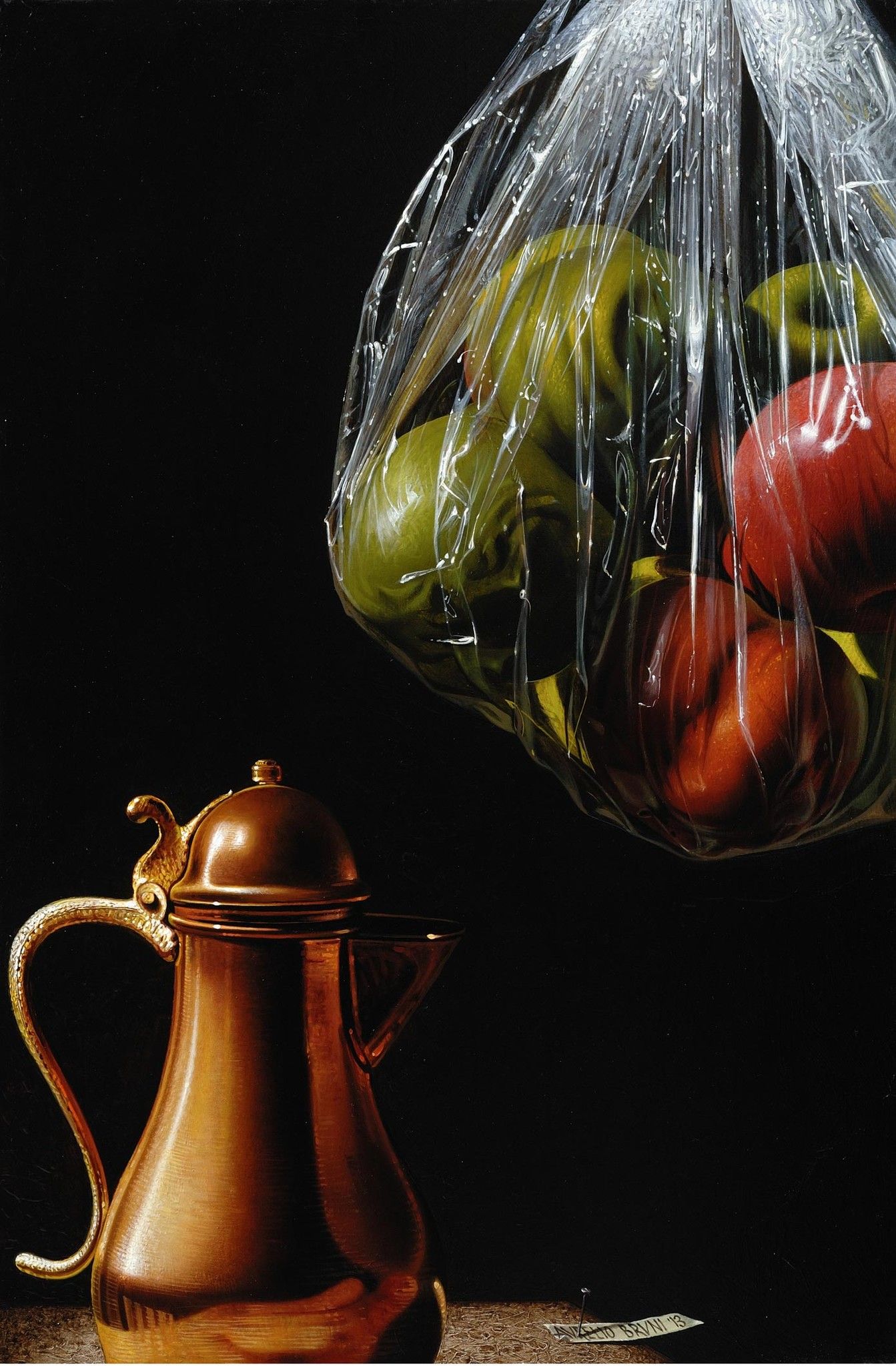 OIL ON CANVAS  AURELIO BRUNI ' LA CORTIGIANA'   size  L 40 x H 60 cm.