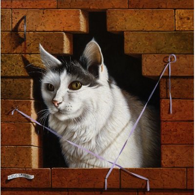 OLIO SU TELA AURELIO BRUNI ' CIRCE ' dimensioni L 60 x H 60 cm.