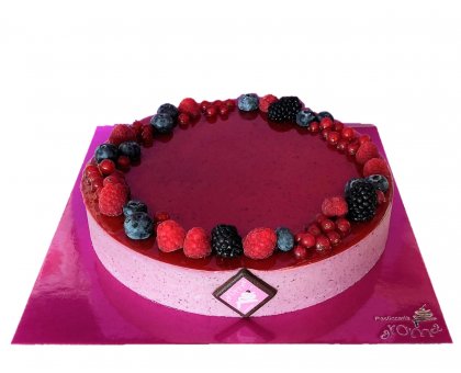 Torta al mirtillo e yogurt composizione BAVARESE AL MIRTILLO