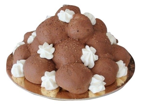 Torta di bigne' con crema e cioccolato composizione PROFITTEROLE