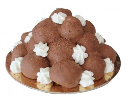 Torta di bigne' con crema e cioccolato composizione PROFITTEROLE