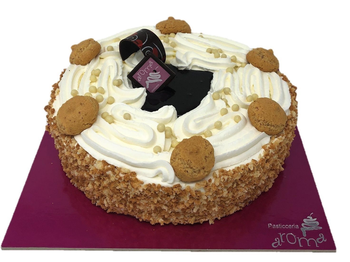 Torta al mascarpone caffe' e amaretto composizione DOLCE AMARETTO