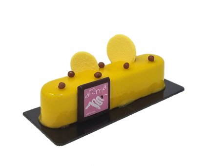 Monoporzione al cioccolato al latte, mango e frutto della passione composizione SAFARI