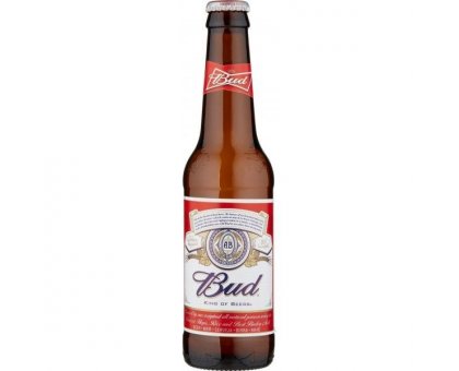 Birra Bud bionda 5% alcool bottiglia vetro 33 cl.