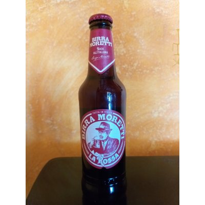 Birra Moretti 'La Rossa' 7,2%alcool doppio malto, bottiglia di vetro 33cl.