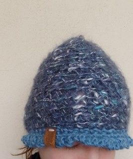 Berretta Fioreblue Pezzo unico Fatta a mano in Italia