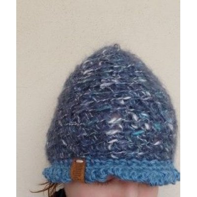 Berretta Fioreblue Pezzo unico Fatta a mano in Italia