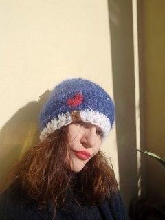 Berretta Carla Pezzo unico Fatta a mano in Italia