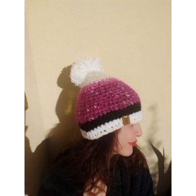 Berretta Deeppink Pezzo unico Fatta a mano in Italia