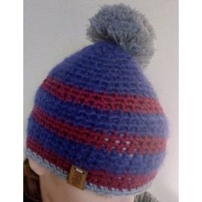 Berretta Strisce Blubord Pezzo unico Fatta a mano in Italia