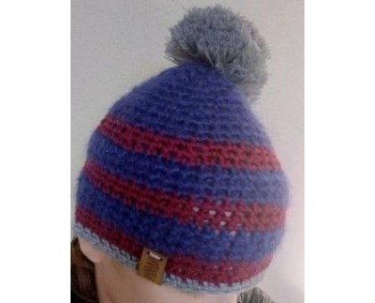 Berretta Strisce Blubord Pezzo unico Fatta a mano in Italia