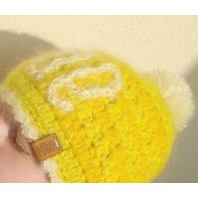 Berretta Gialla Pezzo Unico Fatta a mano in Italia