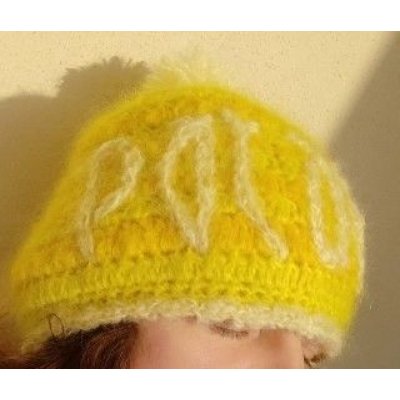 Berretta Gialla Pezzo Unico Fatta a mano in Italia