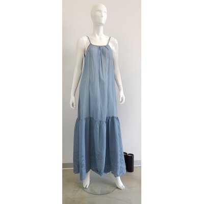 Abito lungo donna con balza Moki b Mod. 0306