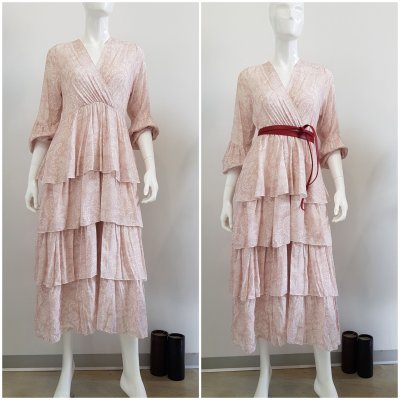 Abito donna lungo a balze Moki b