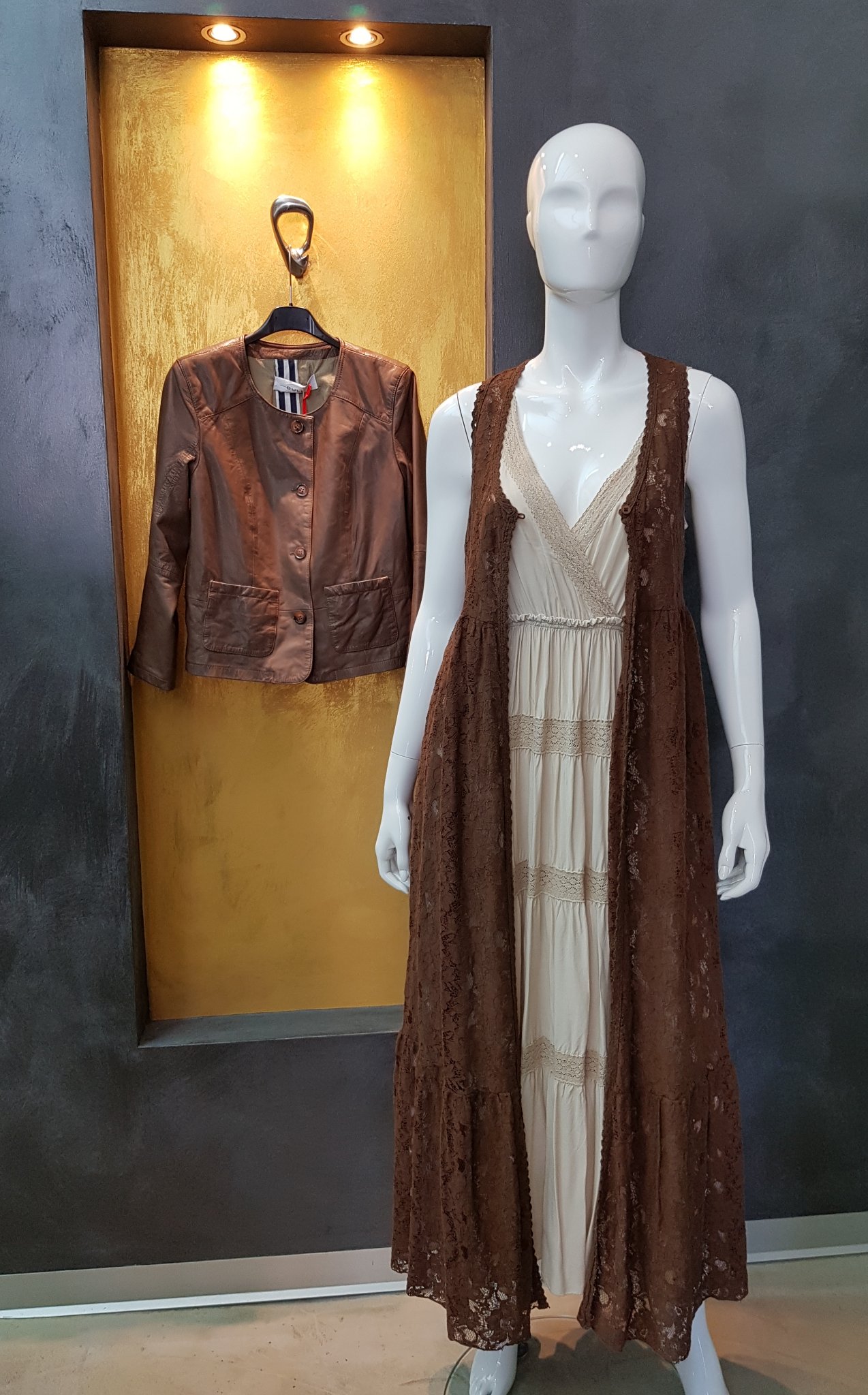 Gilet donna lungo in pzzo Moki b Mod. 0201