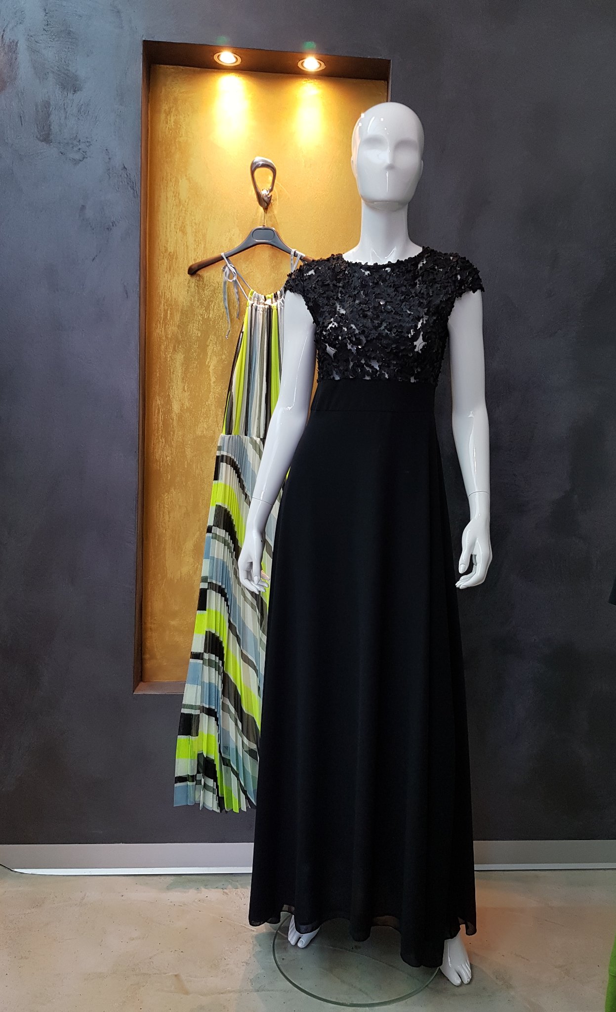 Abito lungo con paillettes Croche' Mod. 7486