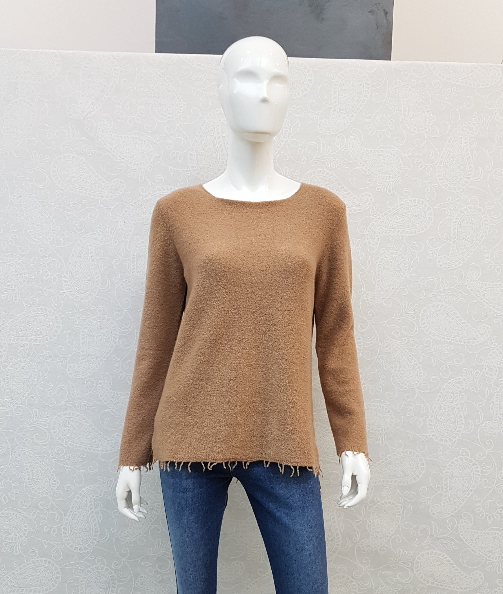 MAGLIA GIROCOLLO CON FRANGE KANGRA MOD. 362113