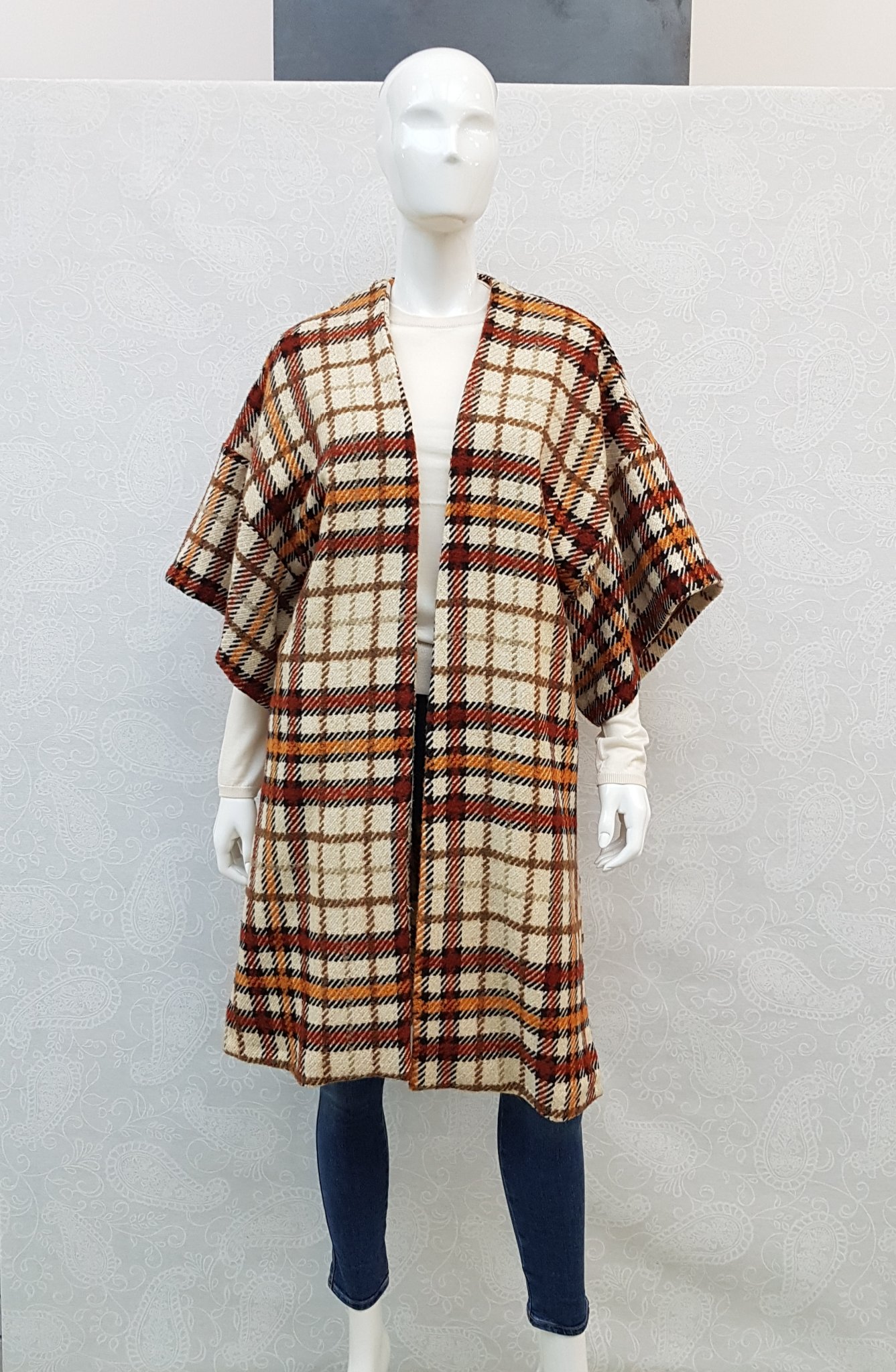CAPPOTTO/MANTELLA A QUADRI KAOS MOD. NI1CO003