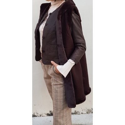 GILET CON CAPPUCCIO IN ECOMONTONE REVERSIBILE MOD. 21209BRW