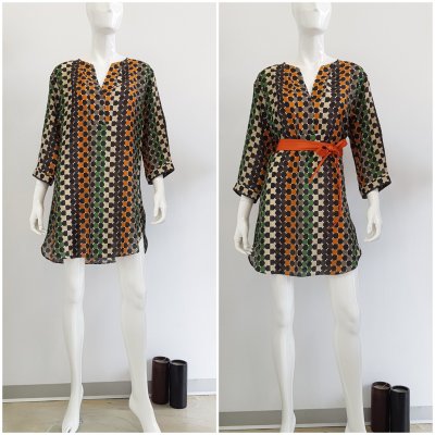 Abito/camicia donna fantasia geometrica Caliban Mod. YFLPLV