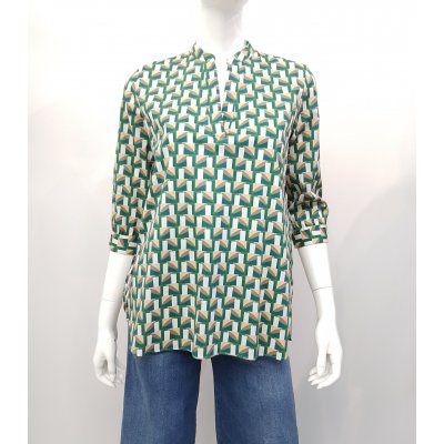 Camicia fantasia geometrica donna Caliban Mod. YFXPMU