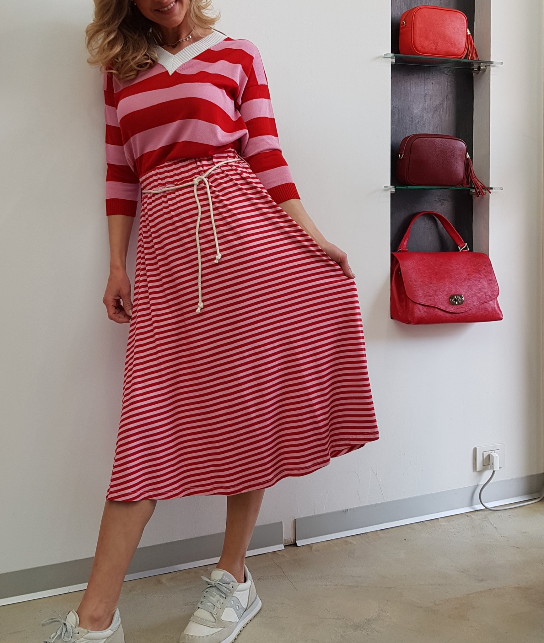 Gonna donna a righe Croche' Mod. 408