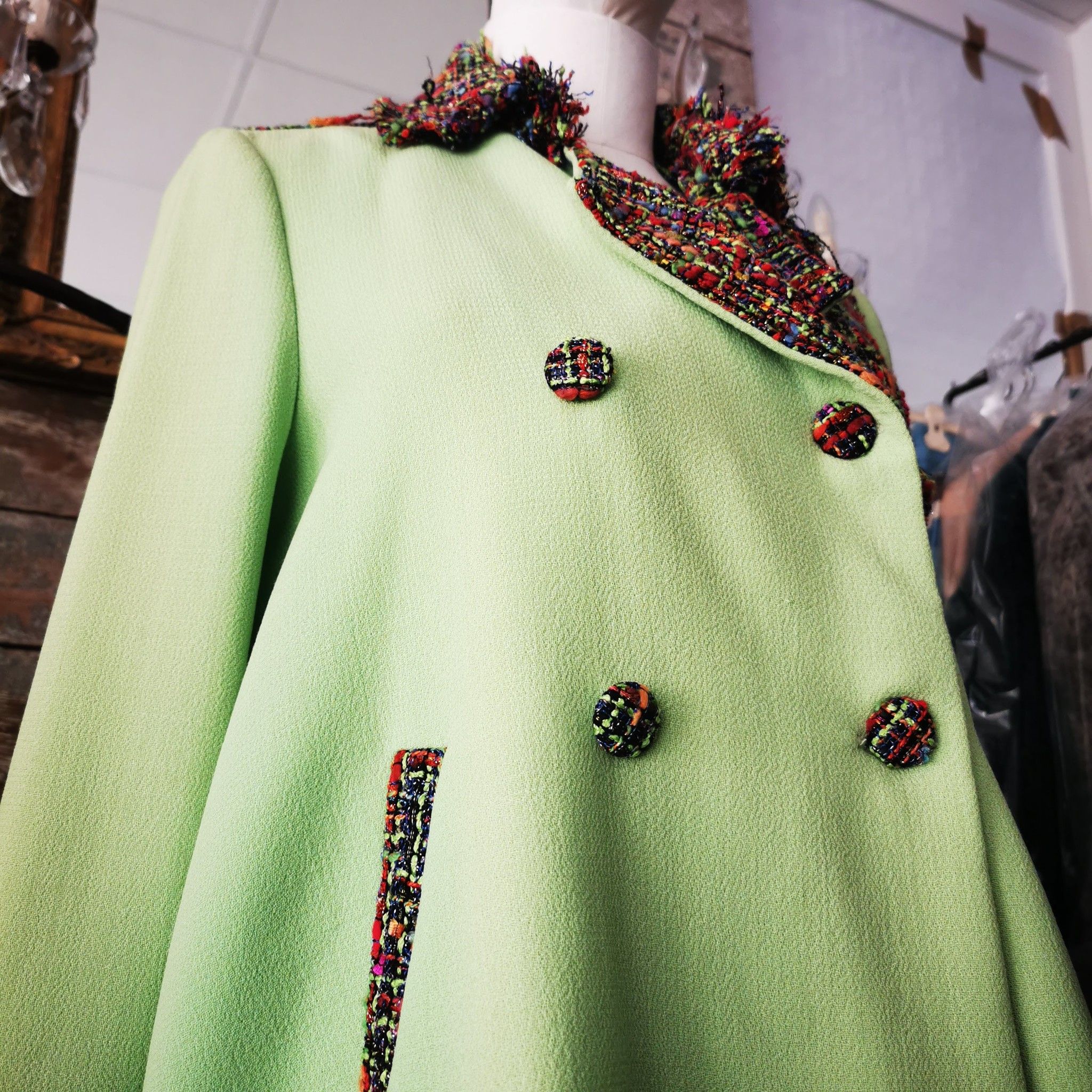 Giacca in tweed Chanel Verde Mela Amarantissima