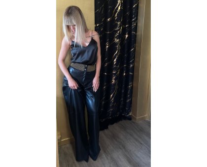 GIL SANTUCCI Pantalone Ecopelle Con Dettagli Oro