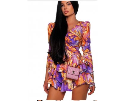 PRIVE Abito Ruffle Print